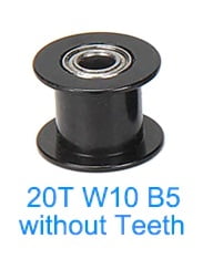GT2 idler pulley aluminum black 20 teeth bore 5mm for 2GT Timing Belt width 10mm