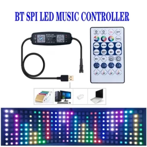 WS2812B LED Pixels Music Controller 28Keys Remote Bluetooth With MIC For WS2812B SK6812 Etc Addressable Strip Light Controller