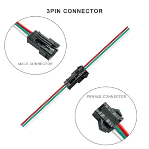 JST Connector Male and Female 15cm 3 pin for WS2812 WS2815 5050 3528 Led Strip Light