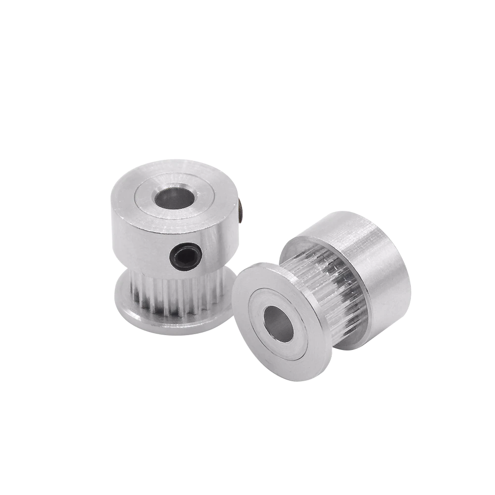 Silver ULTECHNOVO 2GT Synchronous Wheel 20 Teeth Bore Aluminum Timing Pulley with 2pcs Length 200mm Width 6mm Belt for 3D Printer CNC Mechanical Drive